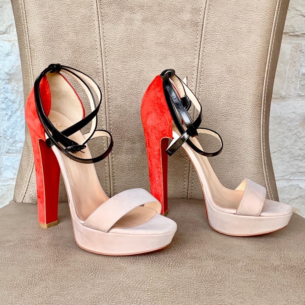 ♥️SOLD♥️💯CL SUMMERISSIMA STRAPPY HEELS 140 38 1/2 - Picture 3 of 8